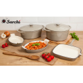 5 piezas de hierro fundido esmaltado parini cookware conjunto de opciones de color